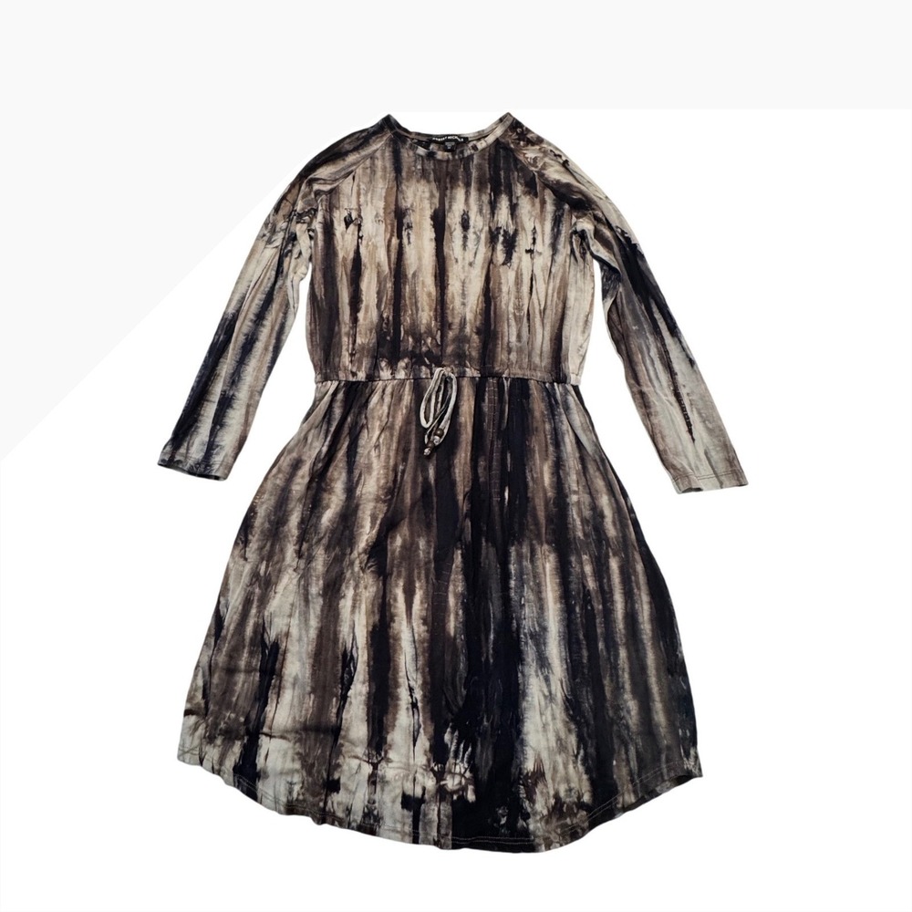 Robert Michaels Tie Dye Long Sleeve‎ Dress M Earth Tone Artsy Boho Grunge